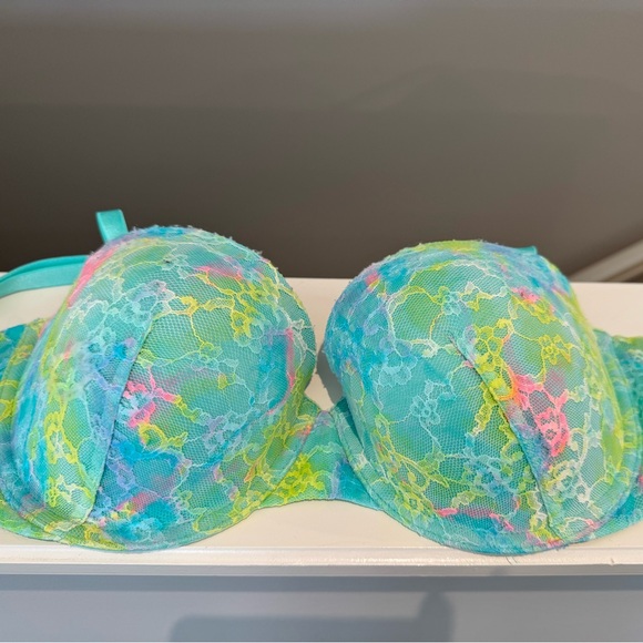 Victoria's Secret Perfect Coverage Multicolor Tie-Dye Bra 36D Tropical Summer - Picture 2 of 10